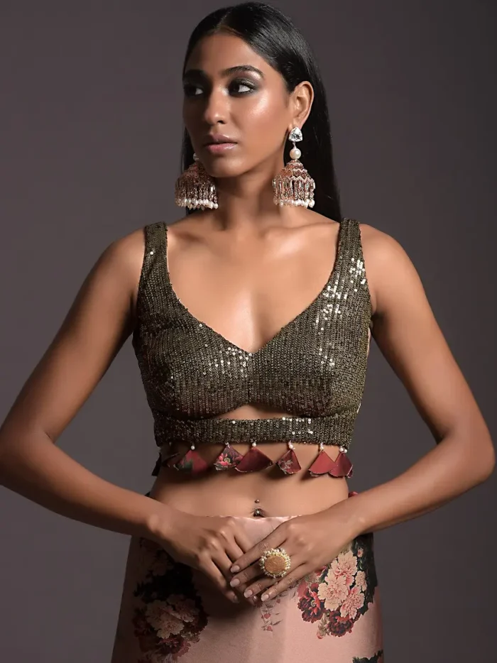 copper-peach-saree-in-satin-with-floral-print-and-olive-sequins-embellished1.webp