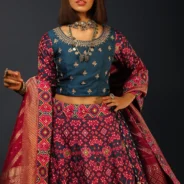 deep_blue_lehenga_in_silk_with_maroon_patola_print2.webp