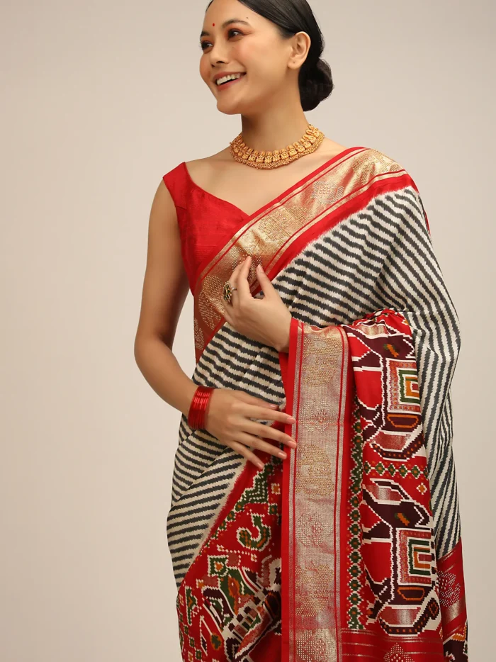 red_saree_in_silk_with_multi_colored_patola_print2.webp
