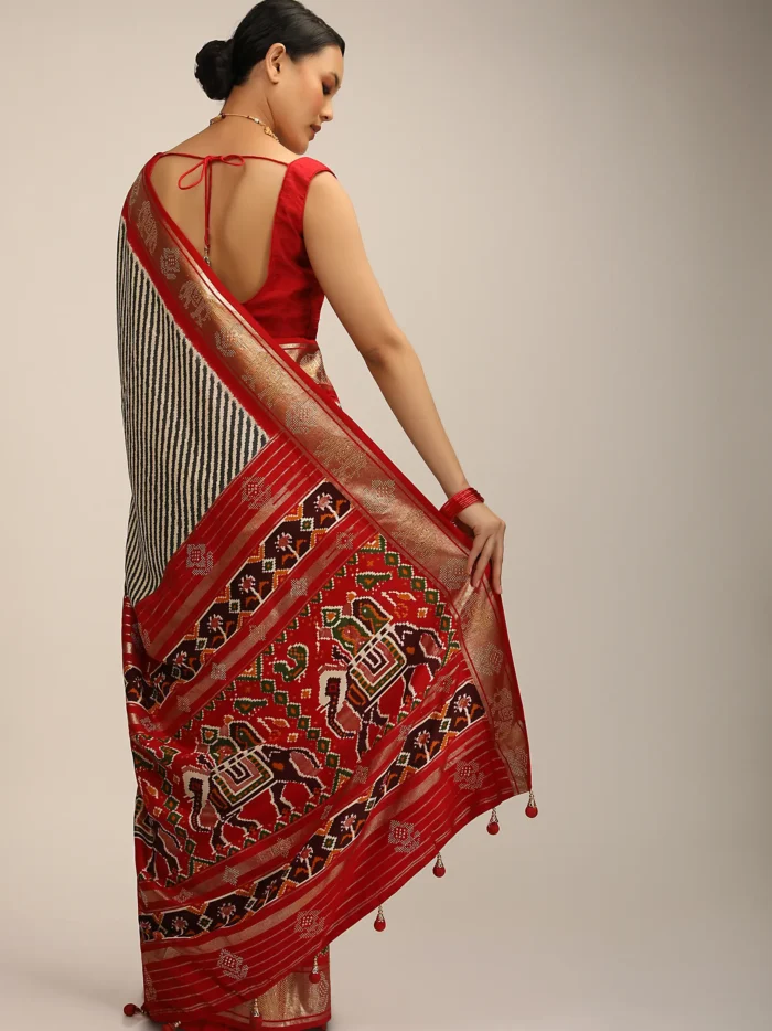 red_saree_in_silk_with_multi_colored_patola_print3.webp